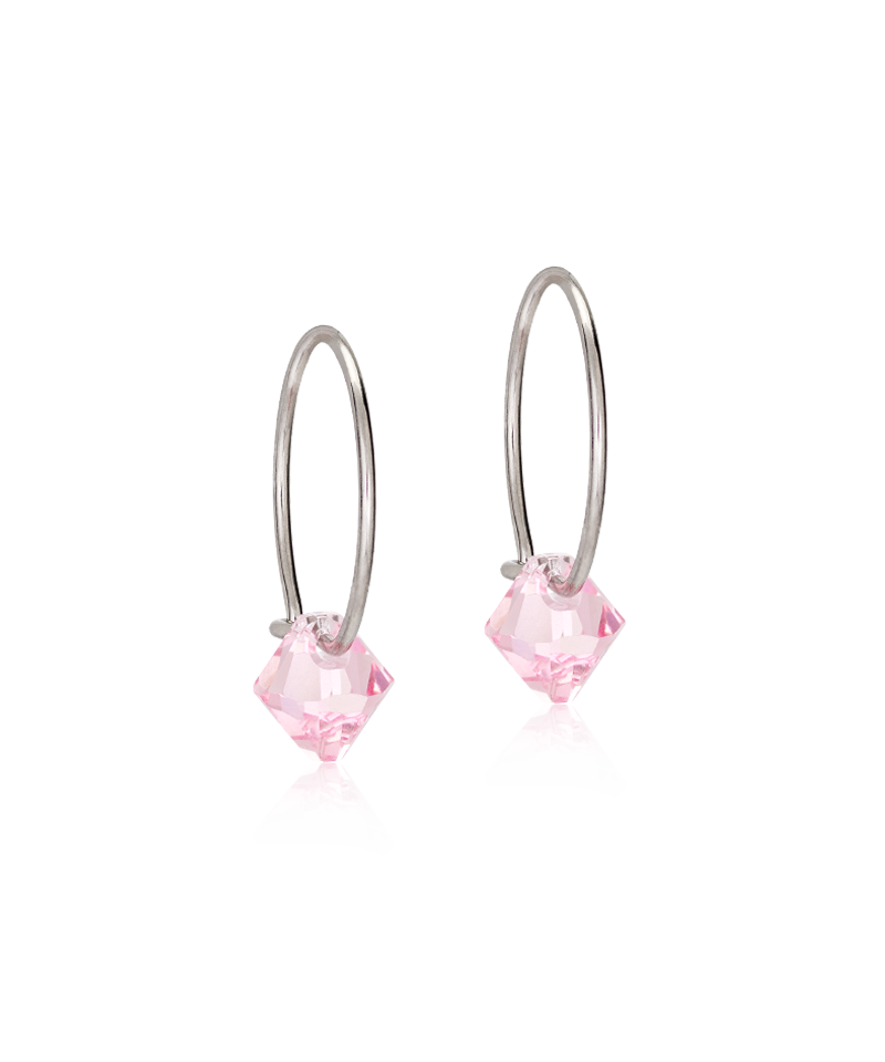 Natural Titanium Bicone Pendant 14mm Ear Rings