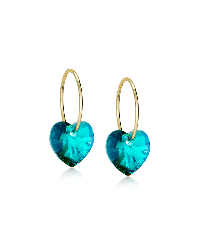 Golden Titanium Heart Pendant Earrings