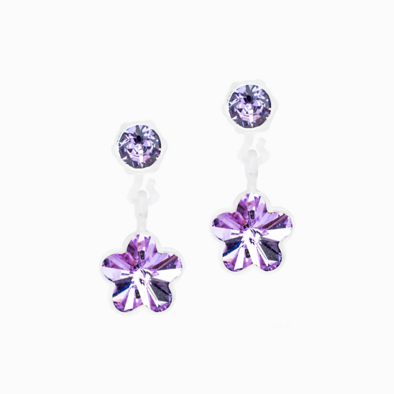 Medical Plastic Dangle Flower Earrings