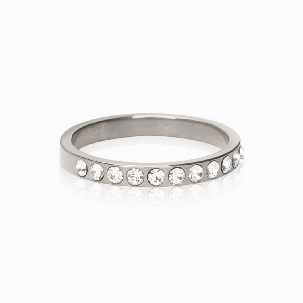 Brilliance Curved Ring in Natural Titanium