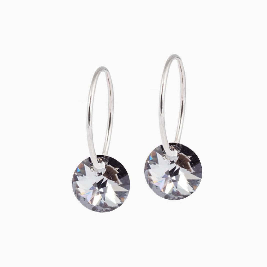 Round Crystal pendant earrings
