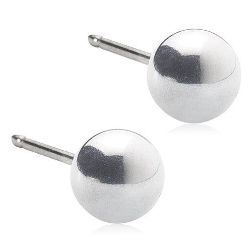 Silver Titanium Ball Earrings