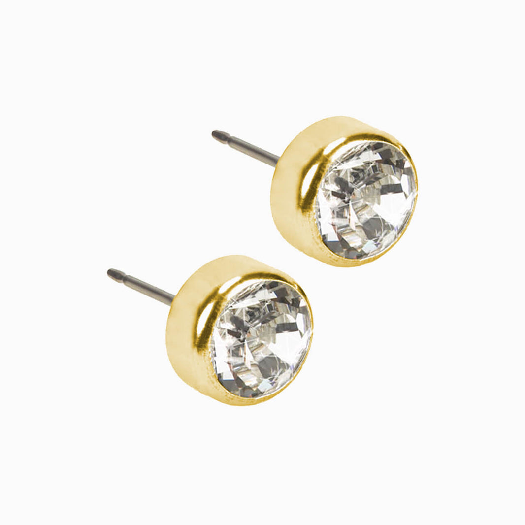 hypoallergenic golden titanium earrings made from pure medical grade titanium