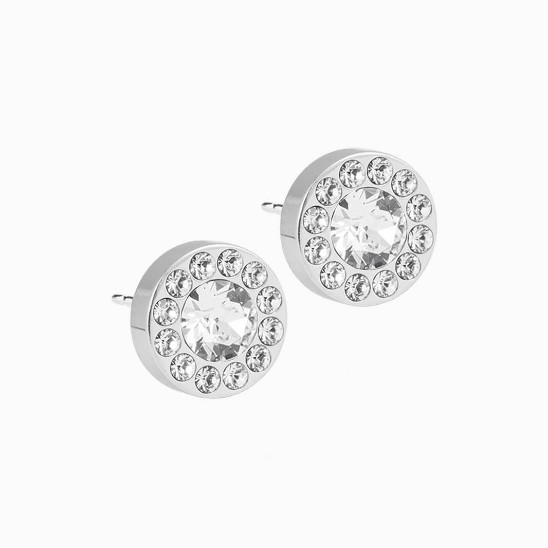 Silver Titanium Brilliance Halo Earrings