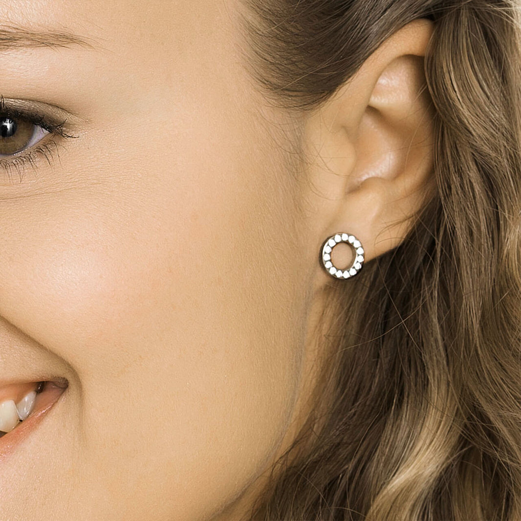 Brilliance Puck Hollow Crystal 10mm Earrings