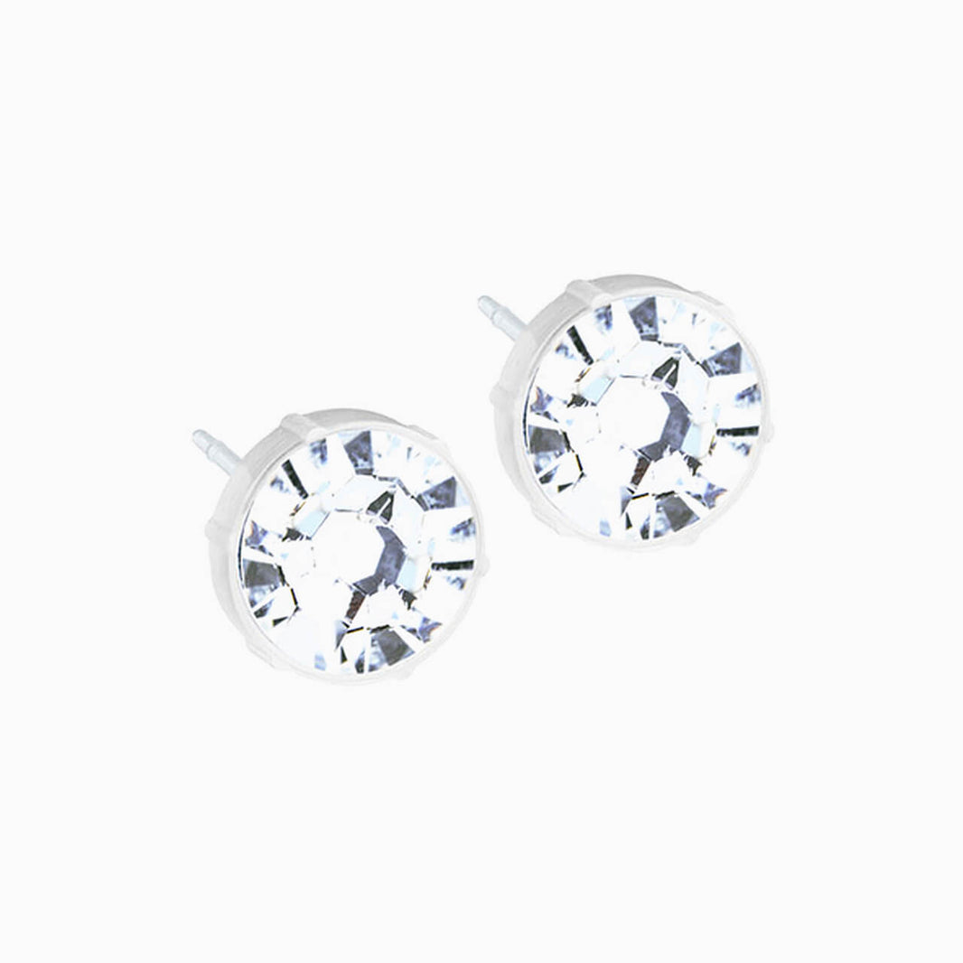 Medical Plastic 8mm earrings in crystal