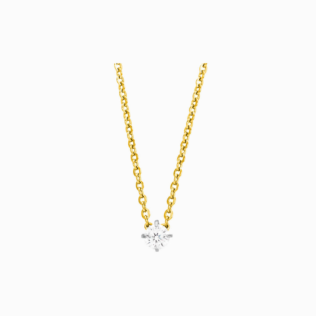Prong Set 5mm CZ Necklace