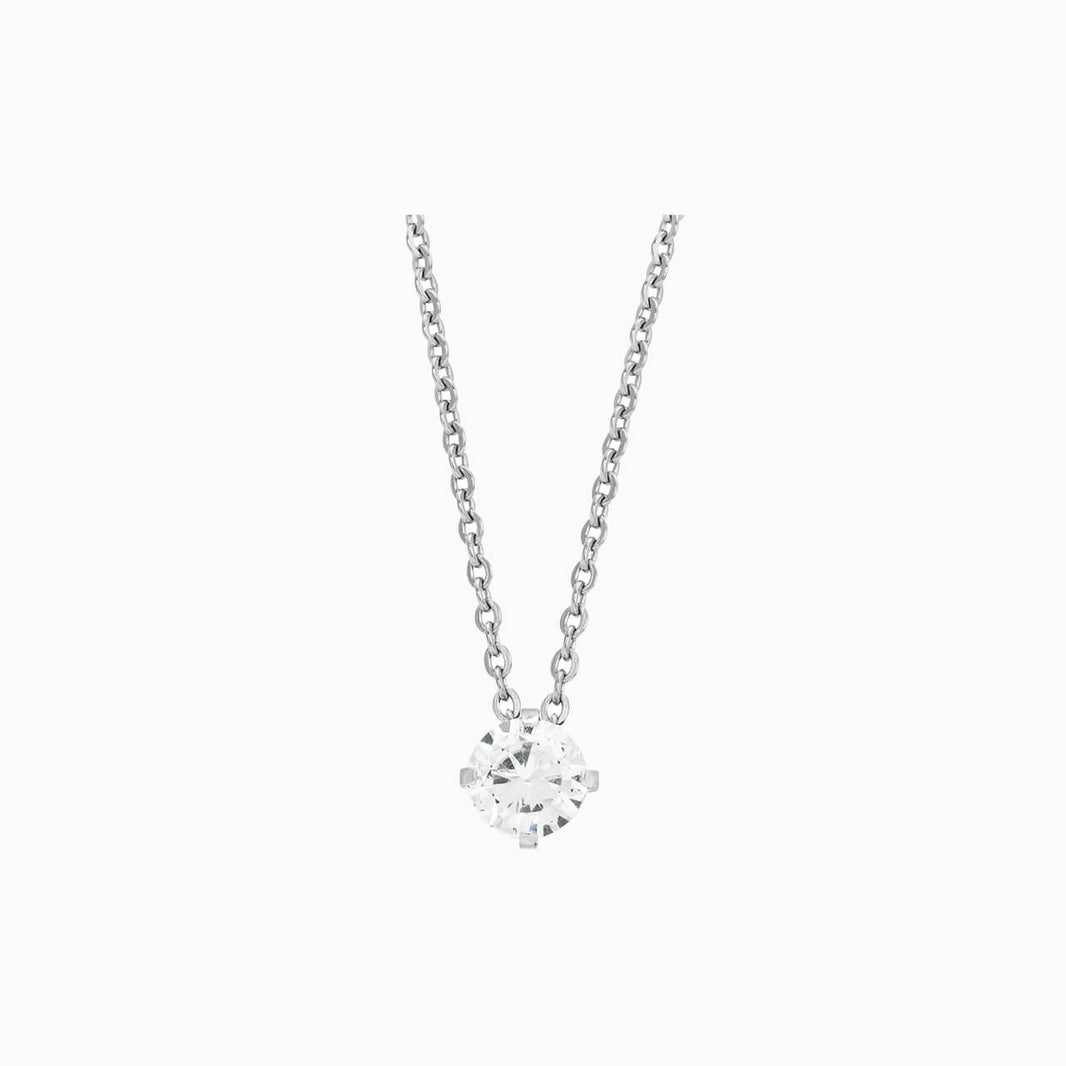 Prong Set 7mm CZ Necklace