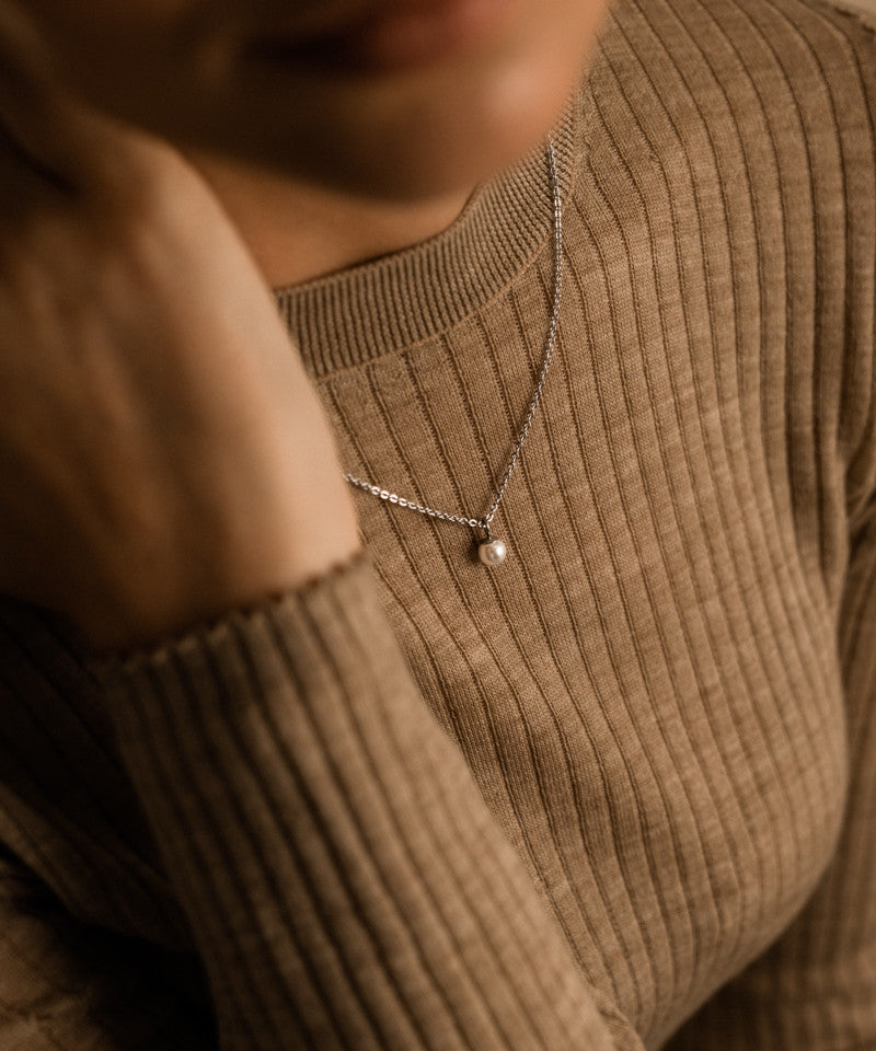 White Pearl Pendant on chain