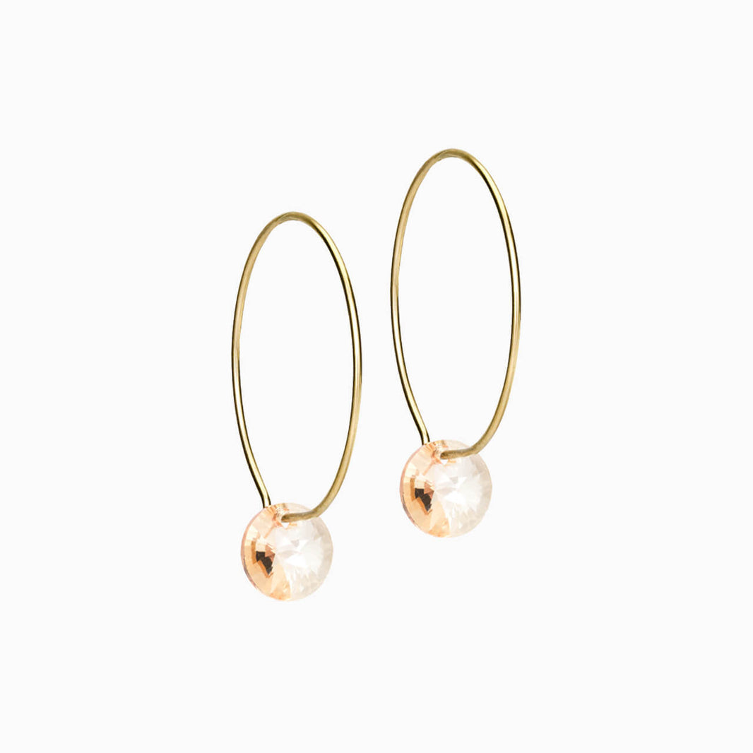 Golden Titanium Golden Shadow Round Pendant 25mm Ear Ring