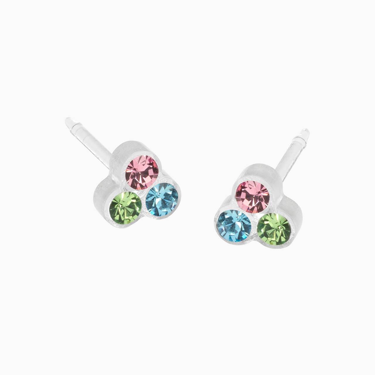 Medical Plastic 6mm Clover Earrings