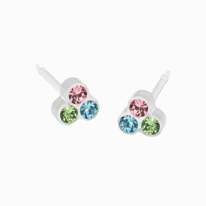 Medical Plastic 6mm Clover Earrings