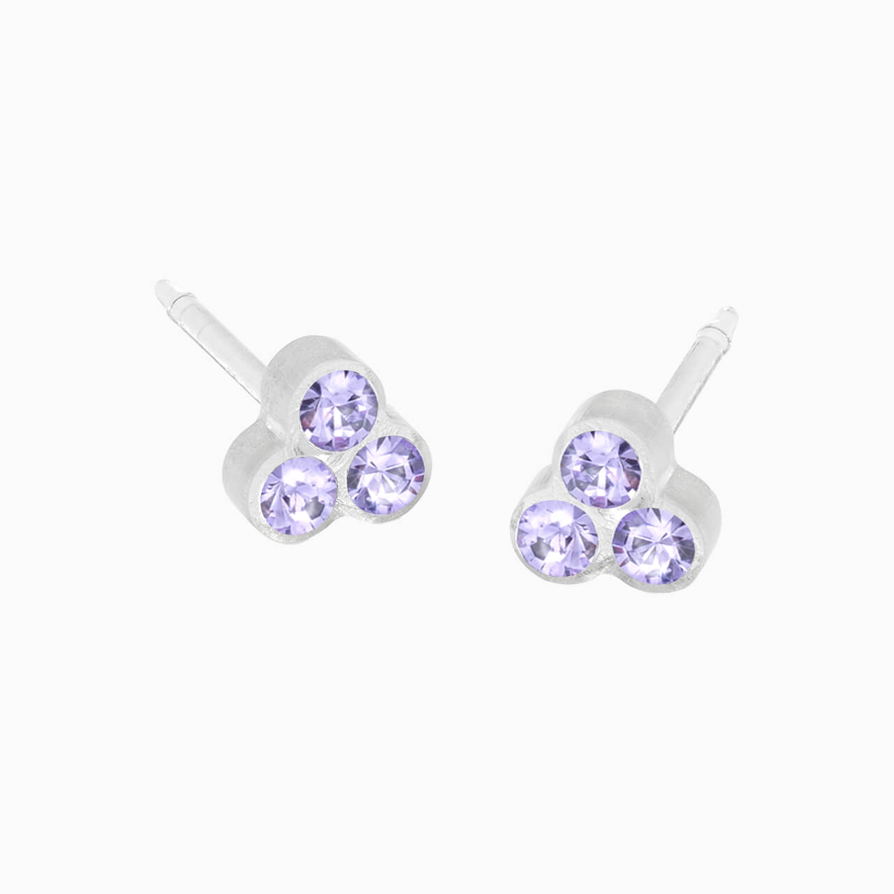 Medical Plastic 6mm Clover Earrings