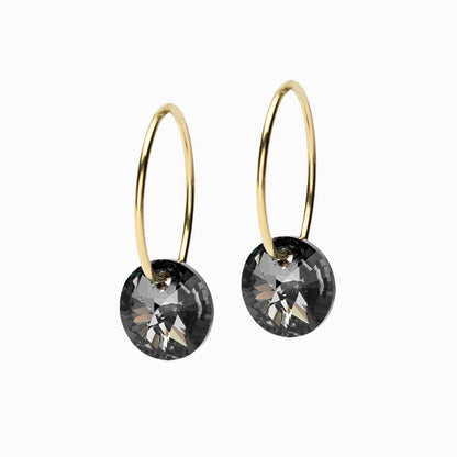 Golden Titanium Round 8mm Pendant Ear Ring