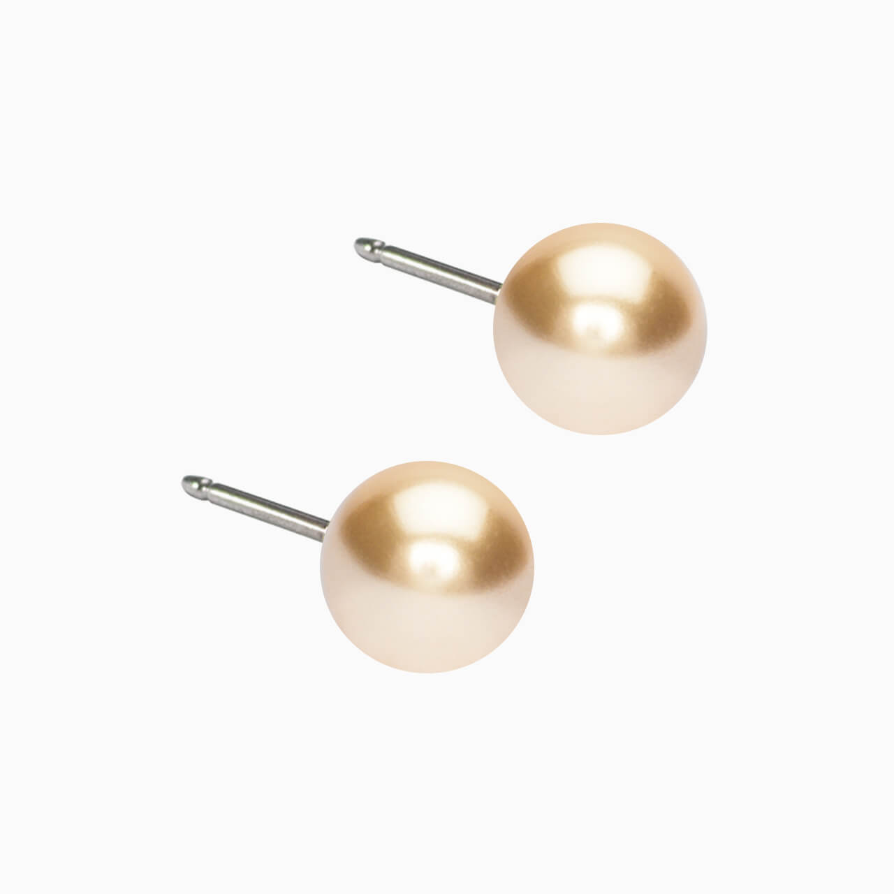 Natural Titanium Golden Shimmer Pearl Earrings