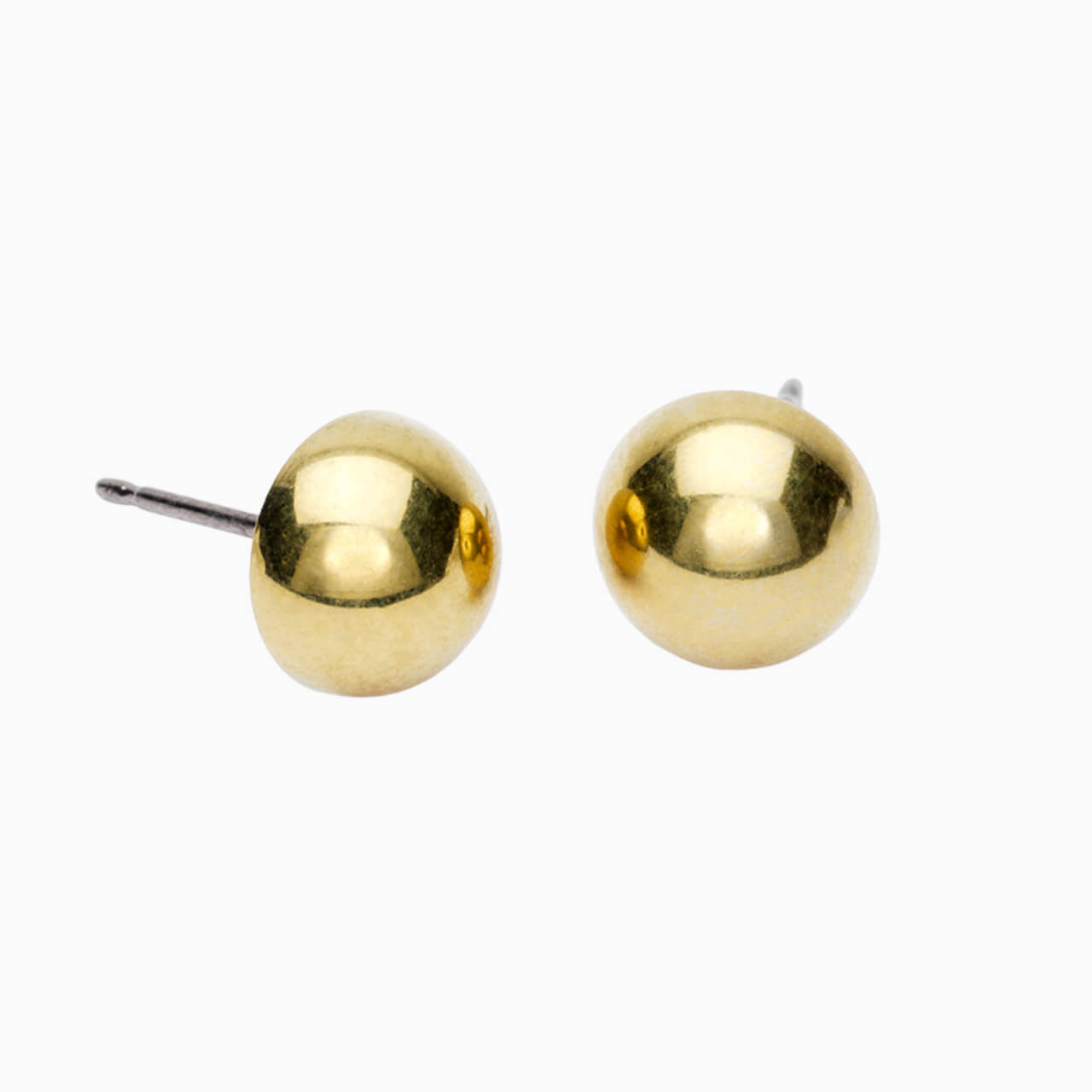 Golden Titanium Half Ball Earrings