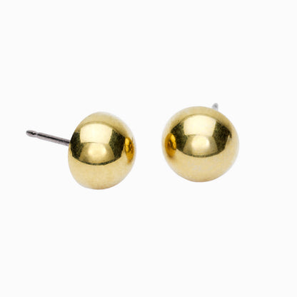 Golden Titanium Half Ball Earrings