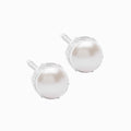 Medical Plastic 6mm White Pearl Earrings