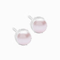 Medical Plastic 6mm Light Rose Pearl Earrings