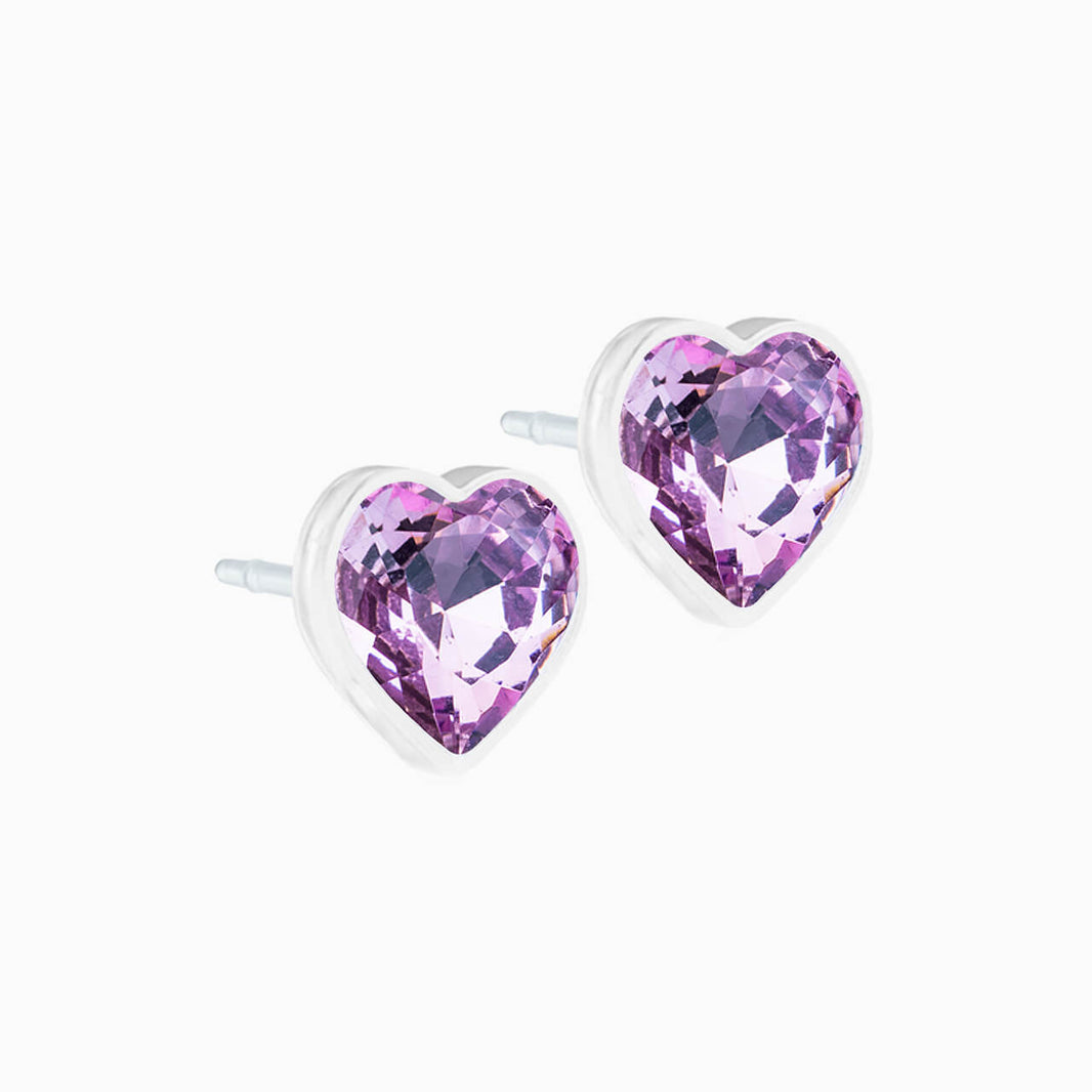 Medical Plastic 6mm Heart Earrings
