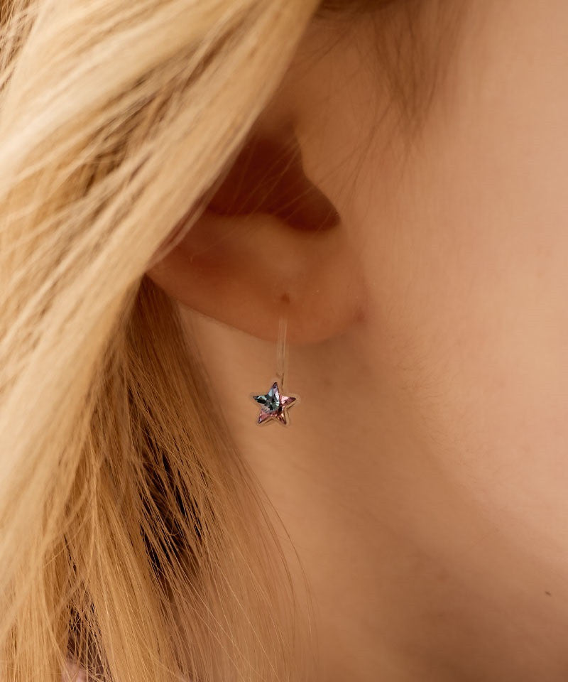Medical Plastic Star Pendant Earrings