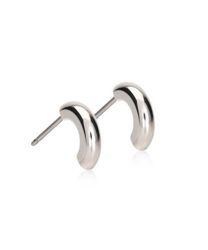 Natural Titanium Pendant Round Curved Earrings