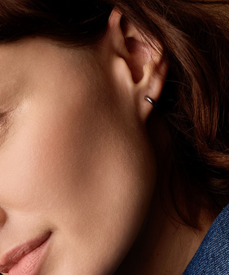 Natural Titanium Pendant Round Curved Earrings