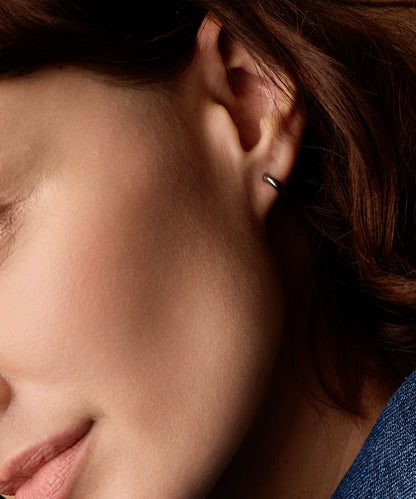 Natural Titanium Pendant Round Curved Earrings