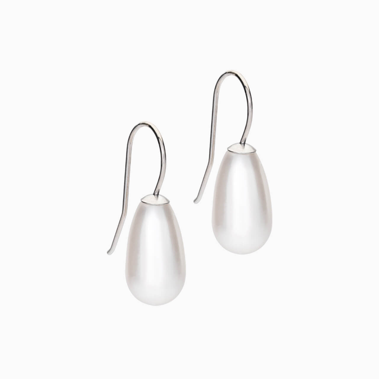 Drop Pearl Pendant in white, 15mm