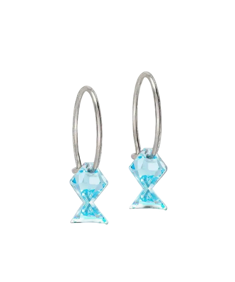 Natural Titanium Bicone Pendant 14mm Ear Rings