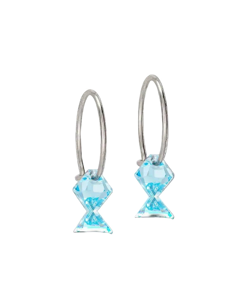 Natural Titanium Bicone Pendant 14mm Ear Rings