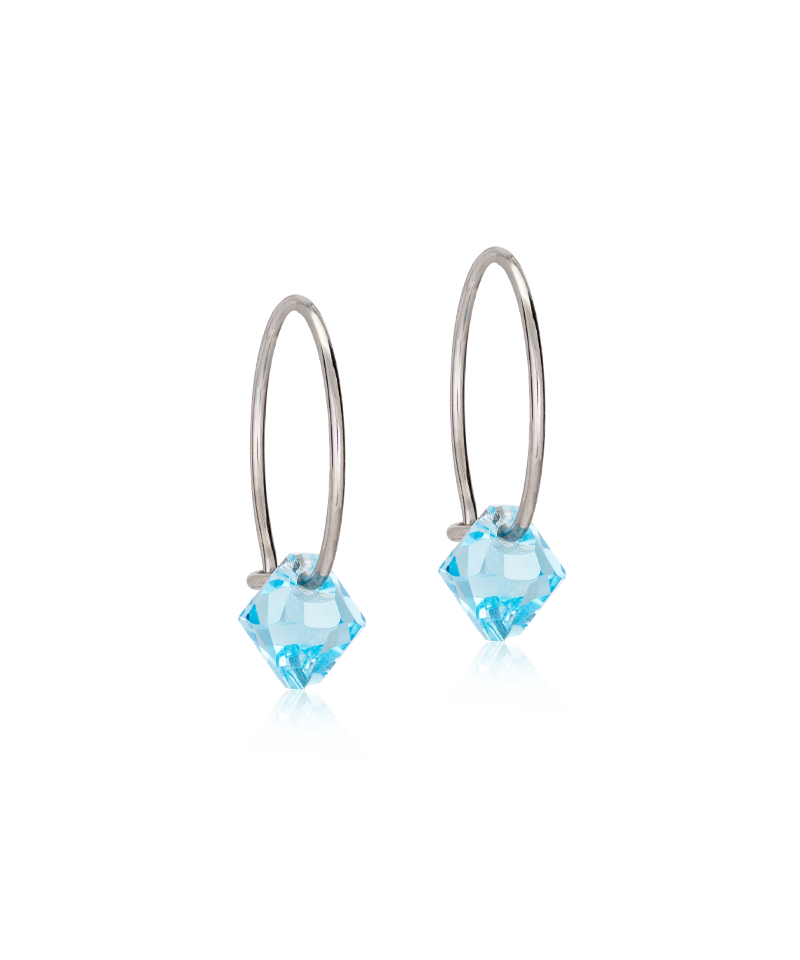 Natural Titanium Bicone Pendant 14mm Ear Rings