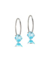 Natural Titanium Bicone Pendant 14mm Ear Rings
