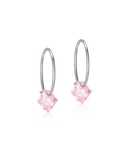 Natural Titanium Bicone Pendant 14mm Ear Rings