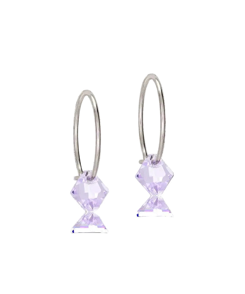 Natural Titanium Bicone Pendant 14mm Ear Rings