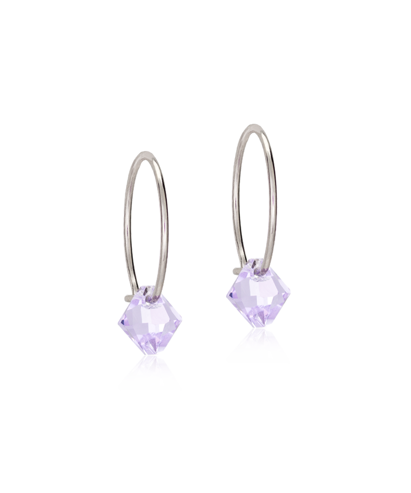 Natural Titanium Bicone Pendant 14mm Ear Rings