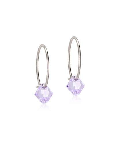 Natural Titanium Bicone Pendant 14mm Ear Rings