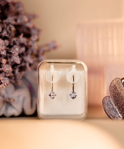 Natural Titanium Bicone Pendant 14mm Ear Rings