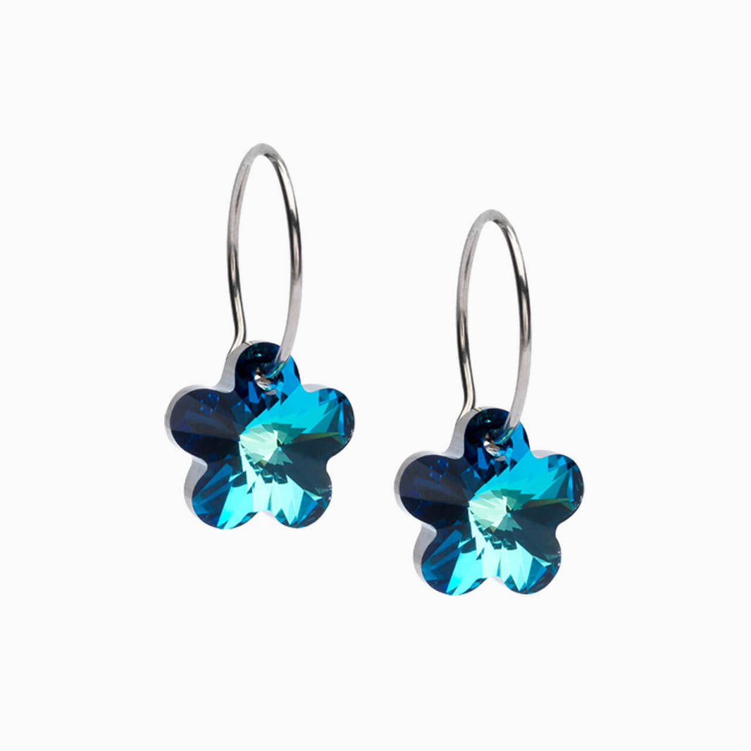 Turquoise Flower Pendant Ear Ring Flower Pendant Ear Ring