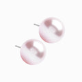 Natural Titanium 12mm Light Rose Pearl Earrings