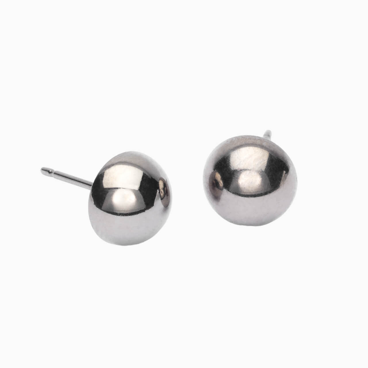 8mm natural titanium half ball earrings