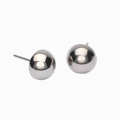 8mm natural titanium half ball earrings