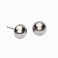 Natural Titanium 8mm Half Ball Earrings