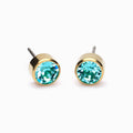 Golden Titanium 6mm Bezel Turquoise Earrings