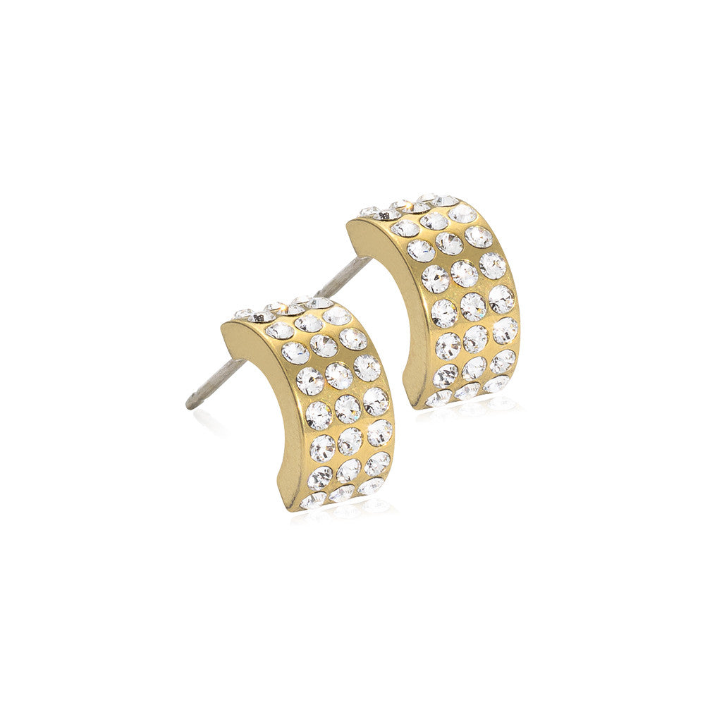 Golden Titanium 10mm Pendant Grand Brilliance Curved Earrings