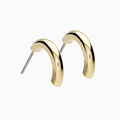 Golden Titanium Pendant Round Curved 15mm Earrings