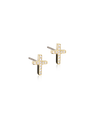 Golden Titanium 8mm Brilliance Cross Earrings