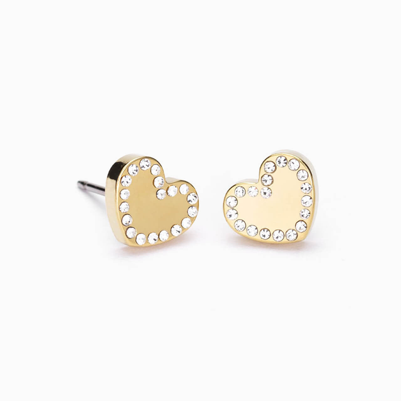 Golden Titanium 8mm Brilliance Sweetheart Crystal Earrings