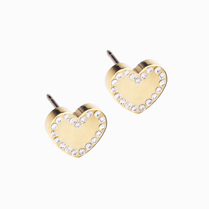 Golden titanium Brilliance Sweetheart earrings