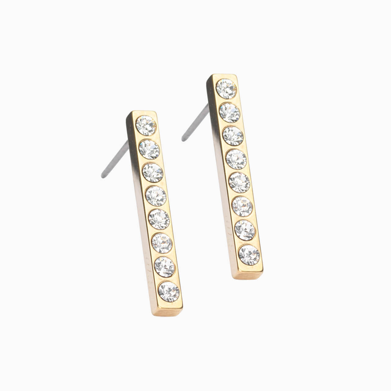 Golden Titanium Brilliance Straight 20mm Pendant Earrings